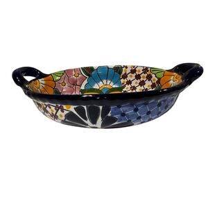 Talavera Pottery Oval Serving Dish handles